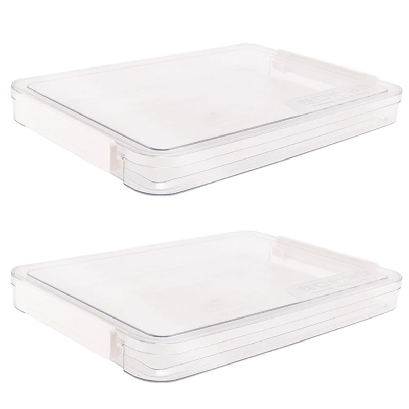 2Pcs File Storage Box Desktop Examination A4 Paper Document Storage Box Transparent Data Finishing File Box