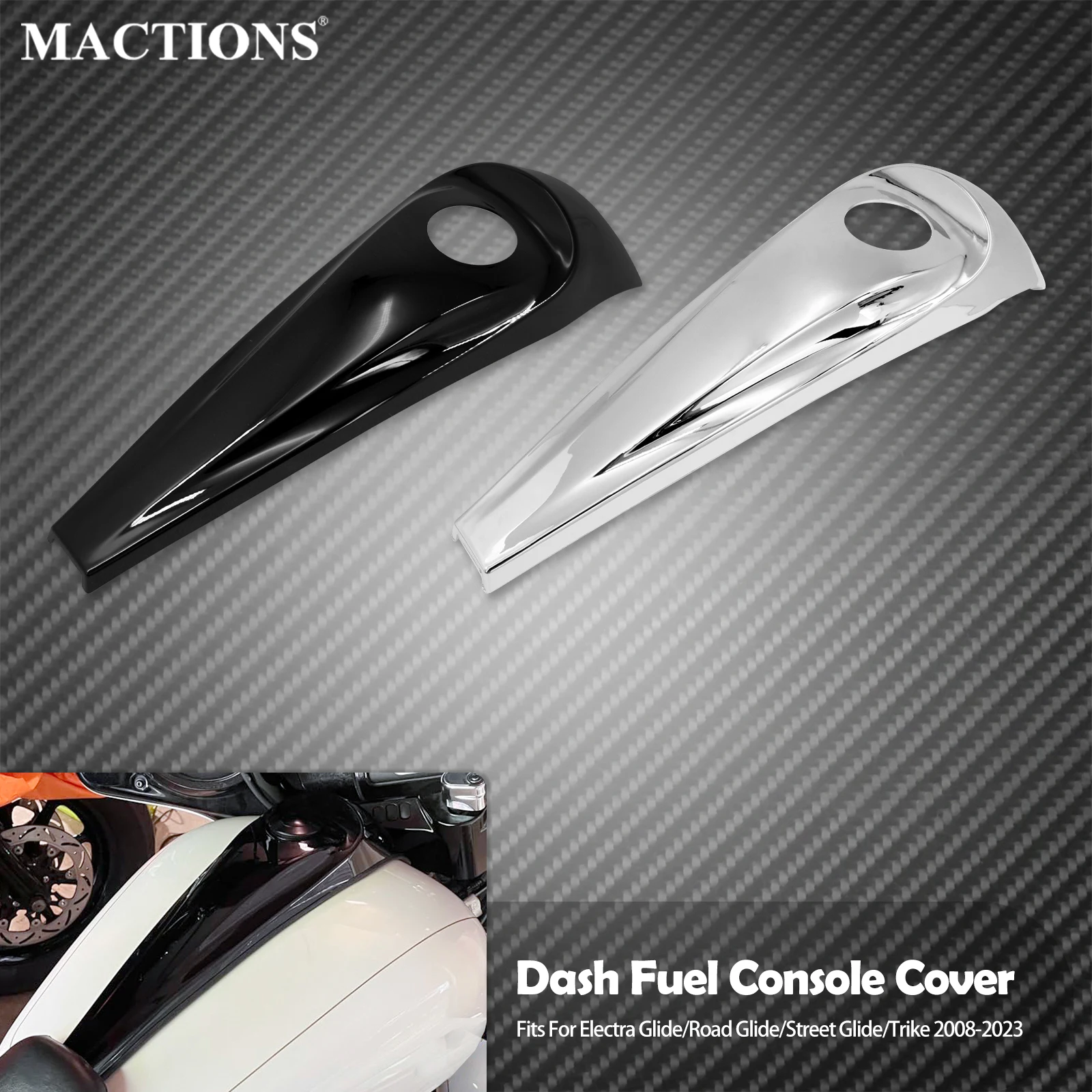 

Motorcycle Dash Fuel Console Cover Tank Panel Cap For Harley Touring Electra Street Glide Road King FLHT FLHRC FLTRX CVO 08-2023