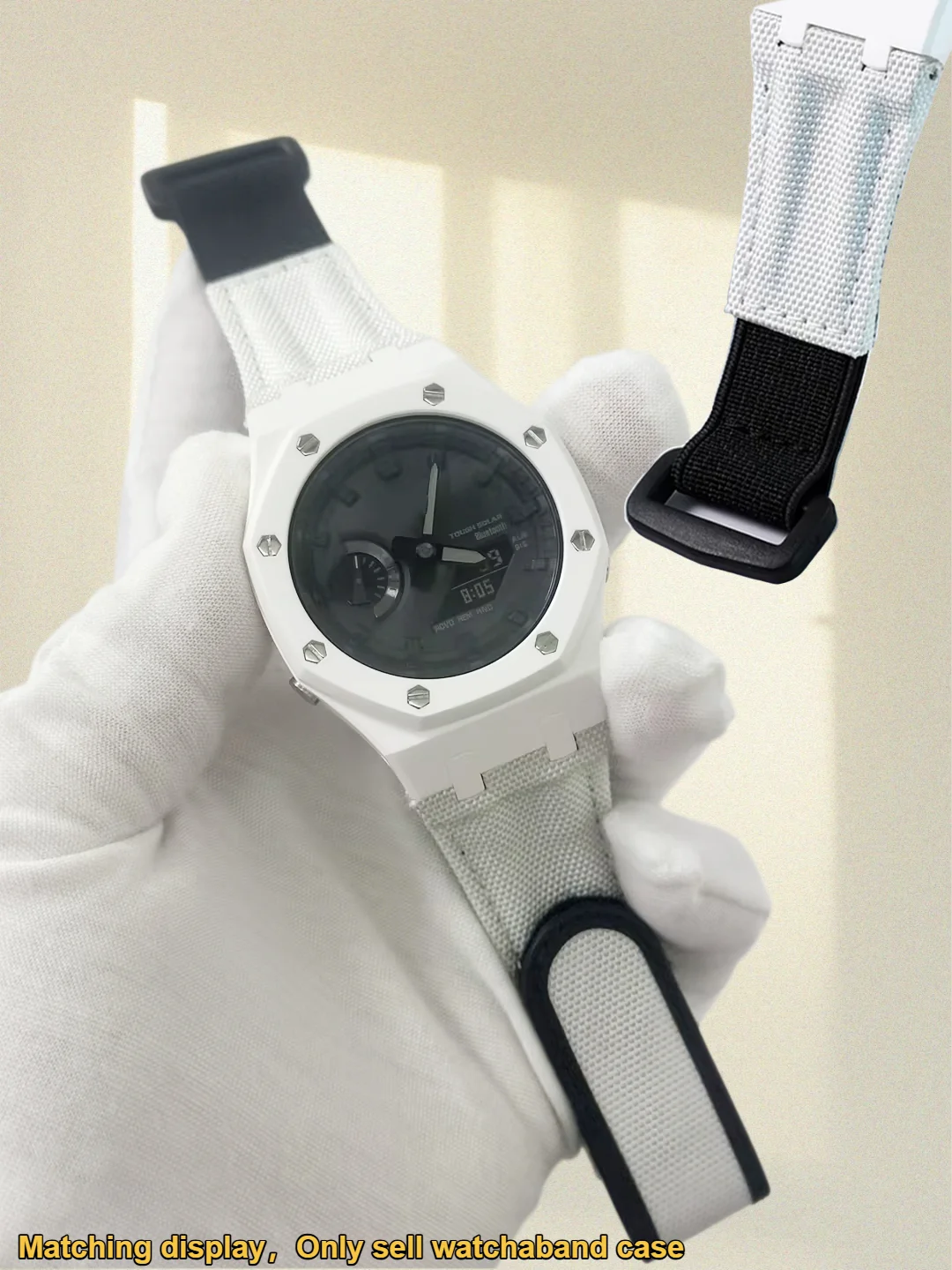 Ga2100 Upgrade Ceramic Quality Case Nylon Mod Kit For Casio Ga-2100 Ga-b2100 2110 bezel Watch Strap FKM Fluoro Rubber Watchband