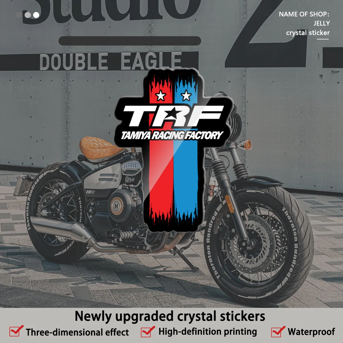 

4 шт./компл. TRF Tamiya Racing Factory кристалл наклейка красный синий новый обновленный эффект водостойкие виниловые наклейки для автомобиля мотоцикла