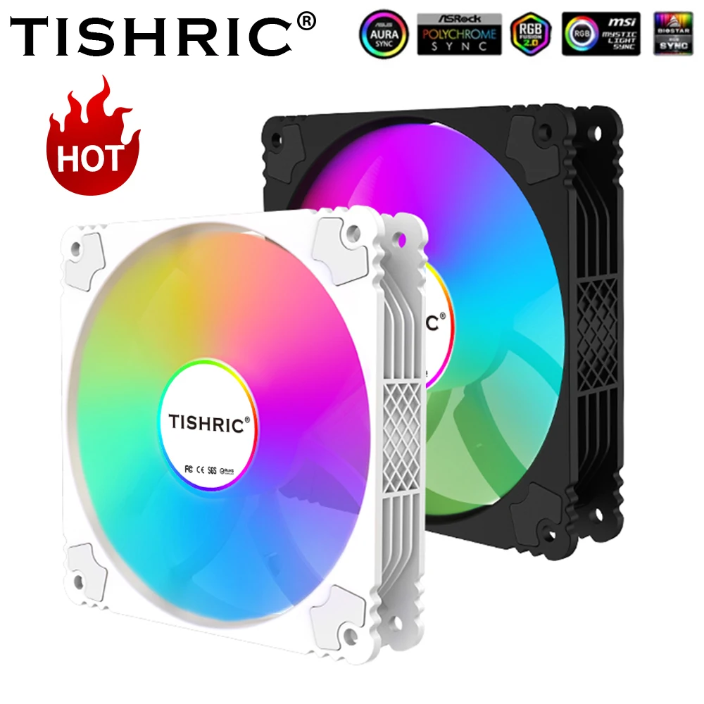 TISHRIC YK-01 120mm ARGB Computer Case Fan 20DBA 4pin PWM 5V 3PIN Argb Ventilador Cooling Fan Adjustable PC Case Fan