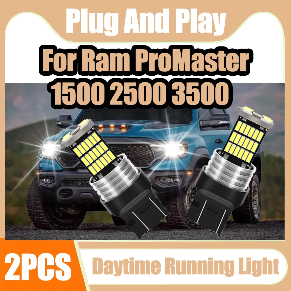

2 шт. 3400LM 6000K белые 6 Вт дневные ходовые огни высокой мощности 7443 W21/5 Вт T20 маленькие фары 12 В для Ram ProMaster 1500 2500 3500