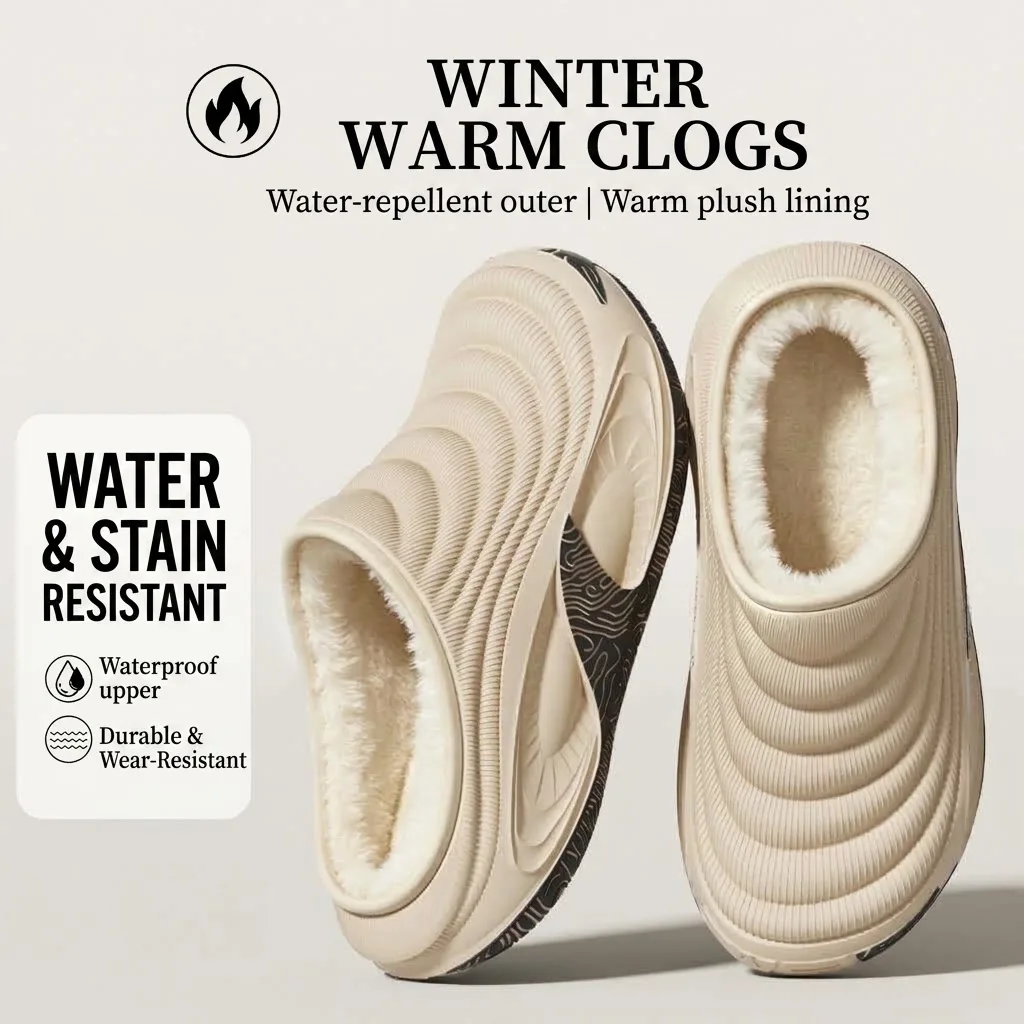 Wasserdichte Winter-Hausschuhe für Damen und Herren, warm, mit Plüschfutter, rutschfest, strapazierfähig, mit dicker Sohle, für den Innen- und Außenbereich. – Detail 16