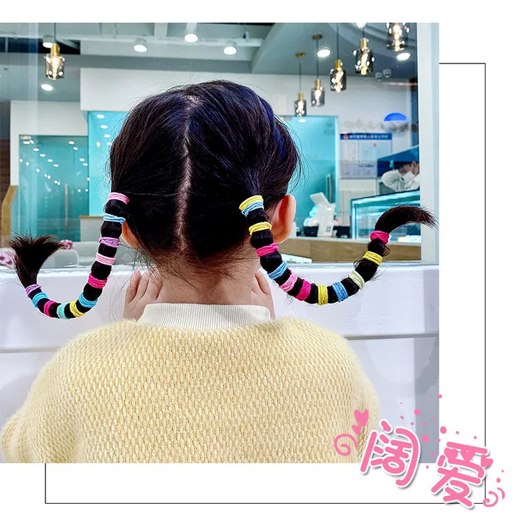 50 قطعة/المجموعة الكورية الشعر حبل لون الحلوى الشعر الدائري الفتيات امرأة منشفة حلقة الأربطة المطاطية المرنة #3