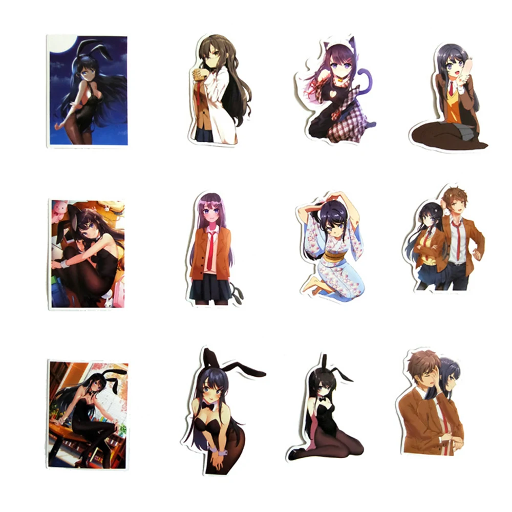 10/30/50pcs Seishun Buta Yarou Anime Stickers Girls Sakurajima Mai Sticker Waterproof Notebook Skateboard Luggage Sakuta Decal