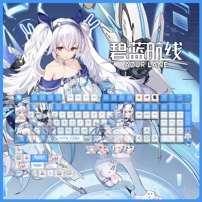 Azur Lane Laffey Mechanical Keyboard Keycaps Heat Sublimation Pbt Anime Themed Keycaps Fan Merchandise Holiday Gifts