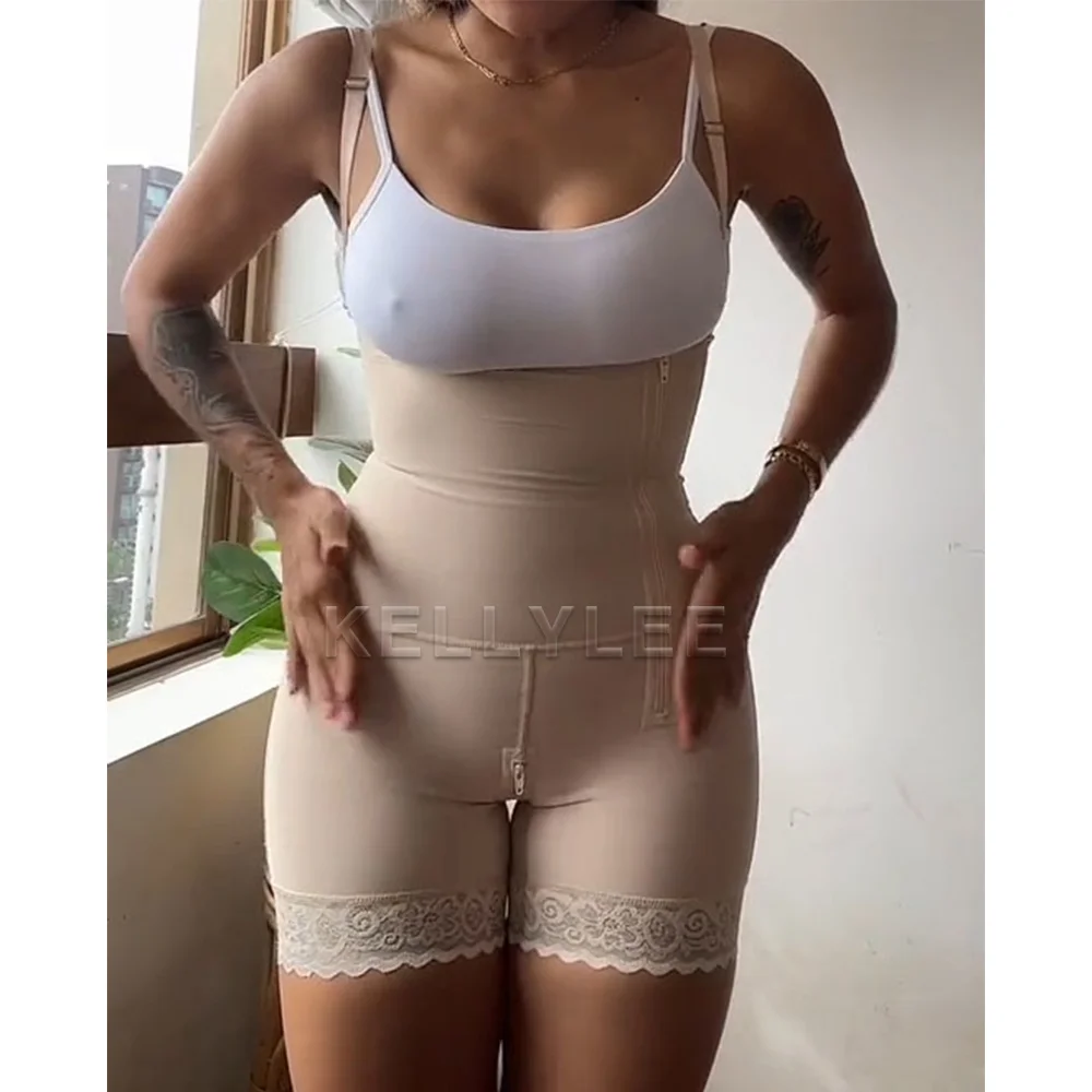 Side-Zipper Modeling Bodyshaper Shapewear Elastic Slim Fit Fajas Colombianas Postsurgical Easy Breastfeeding Girdles Bodysuits