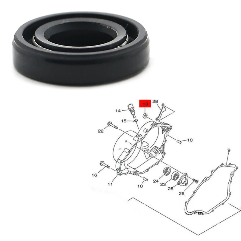 

Shift Shaft Oil Seal For Yamaha MOTO-4 YFM225 Timberwolf Banshee YFZ350 Raptor 660R YFM660R Raptor 700R YFM7R Grizzly 80 YFM80