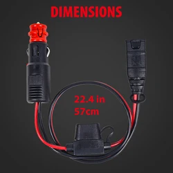 Wire Harness Compatible with NOCO GC003 X-Connect Genius Smart Battery Chargers 12V Dual-Size Male Plug Accessory