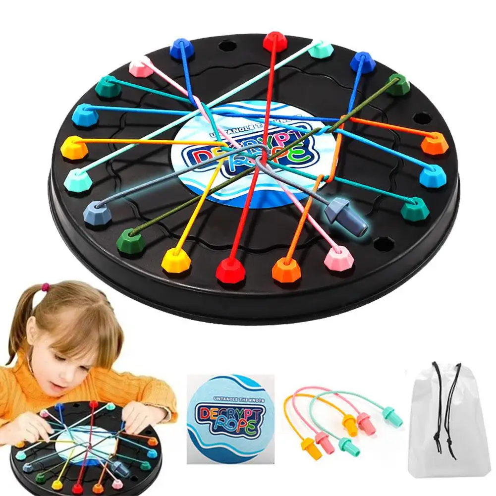 Ontrafelen van touwuitdaging Bordspel Ontgrendelbord Interactief spel voor ouders en kinderen Touwknopen Uitdagingspuzzelspeelgoed
