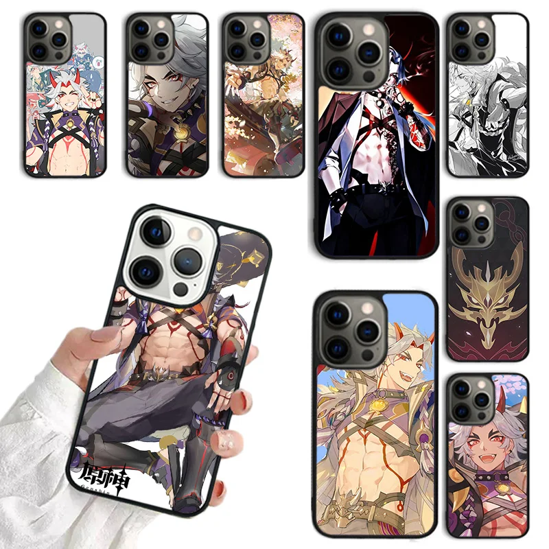 Genshin Impact Arataki Itto Phone Case for iPhone 16 15 14 12 13 mini PLUS XS XR 11 PRO MAX Fundas coque Cover