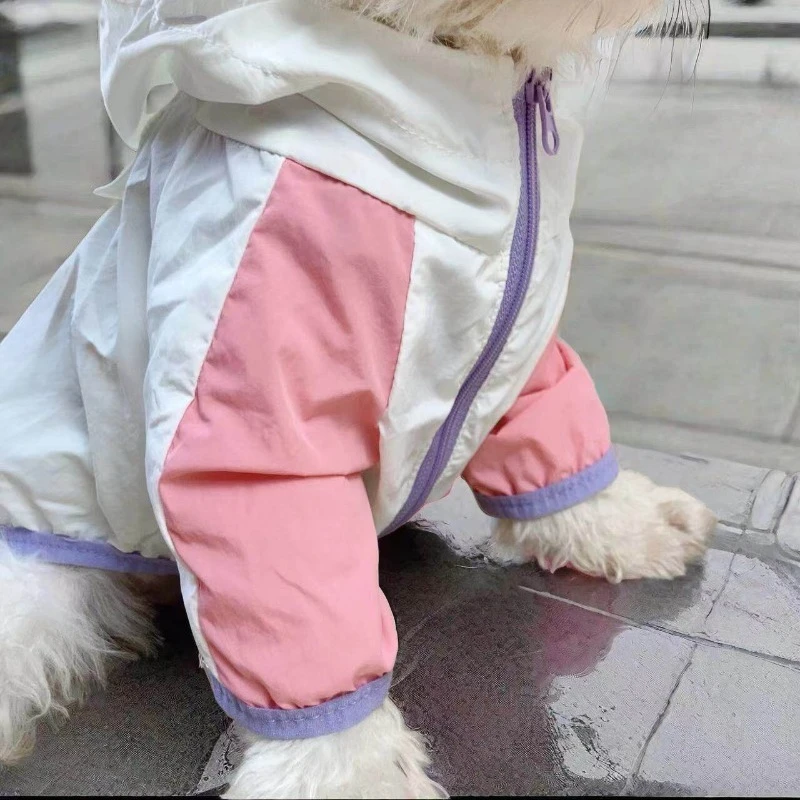 春と夏用の薄手の犬猫用シャツ、防水、屋外、雨対策、日焼け止め機能付きの2wayウェア