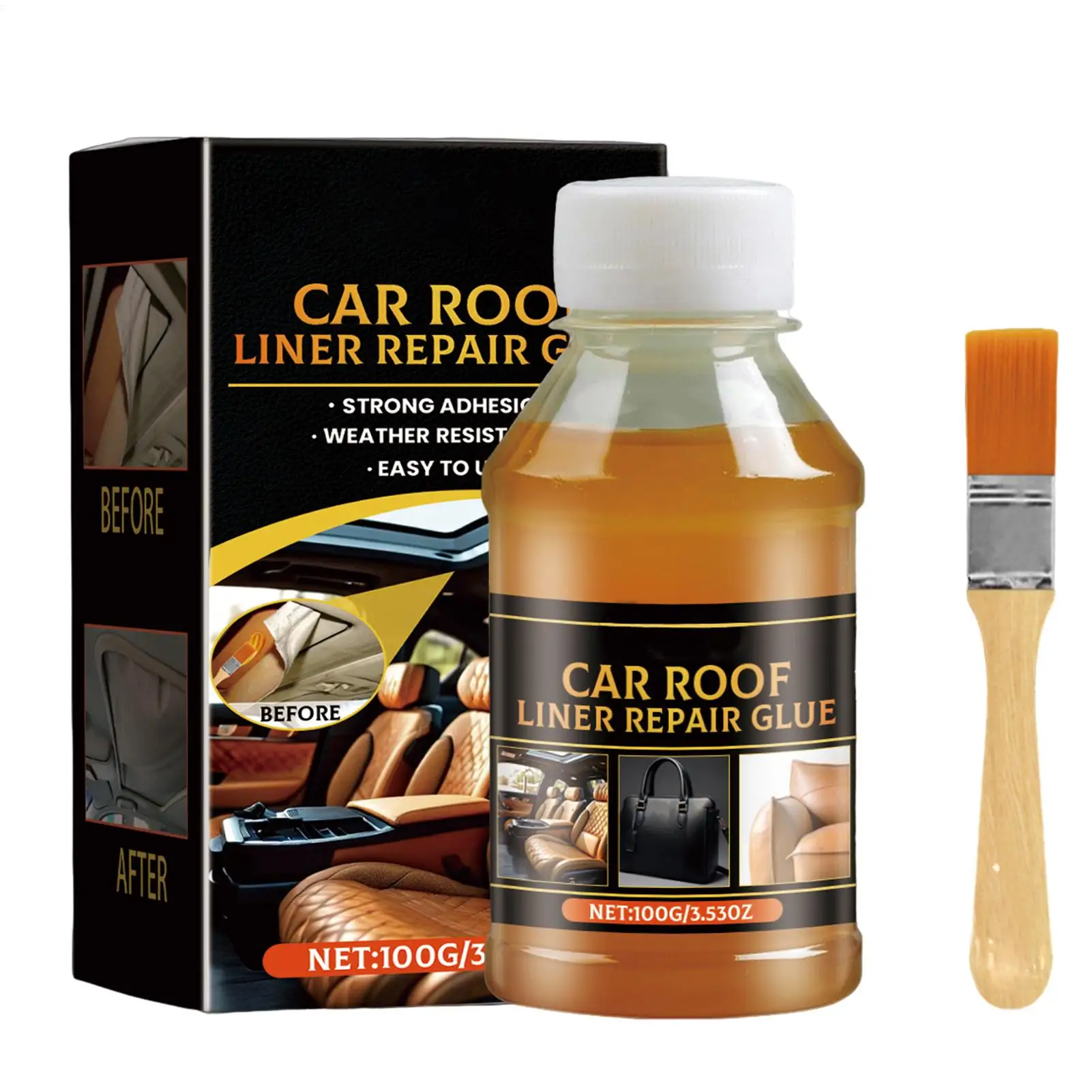 Car Headliner Fabric Glue Artificial Leather Glass Glue All-Purpose Wooden Crafts Adhesive Quick Drying Cloth Roof Repair Glue