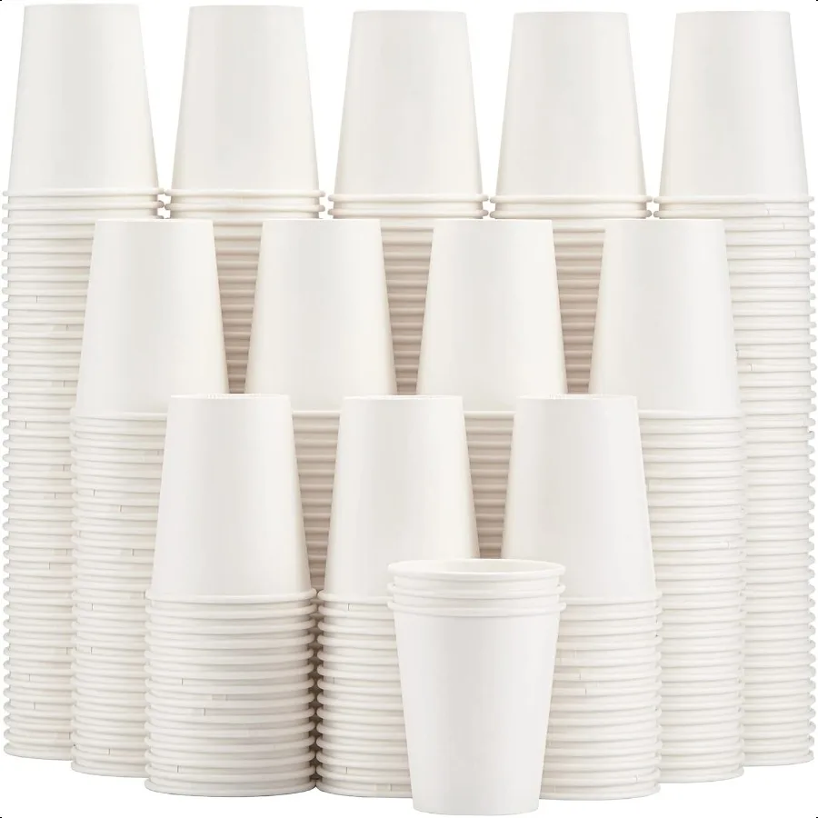 

300 Pack Paper Cups 8 oz Coffee Cups Paper Coffee Cups 8 oz White Hot Cold Beverage Drinking Cup for Water Juice or Tea Office
