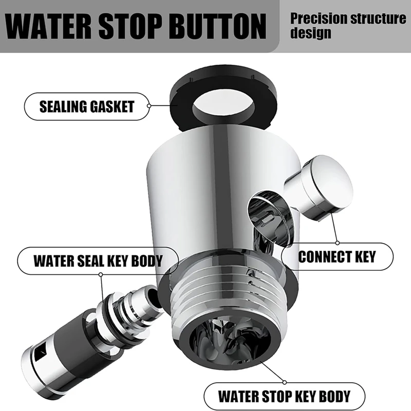 AB42-4 Pieces Shut-Off Valve, Flow Limiter Shower, G1/2 Flow Limiter, Shut-Off Valve For Bathroom And Shower