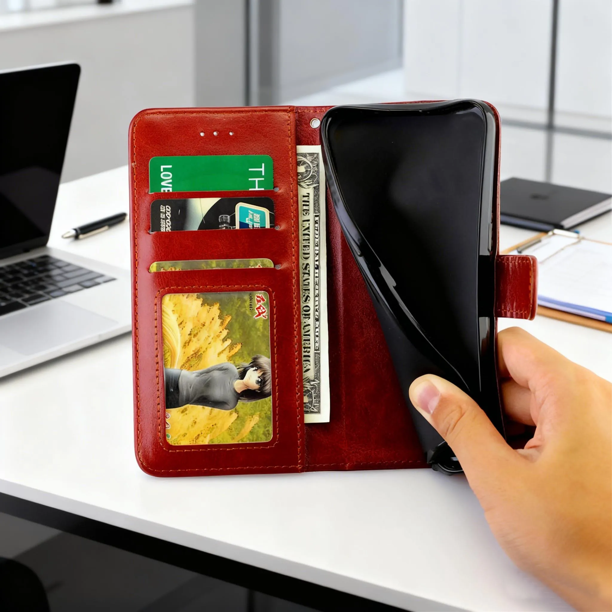Luxury Leather Wallet Case with Holder & Card Slots & for Nokia G10 G20 G11+ G11/G21/C12 1.4 2.4 3.4 C1/1.3/2.3/5.3/7.2/G22