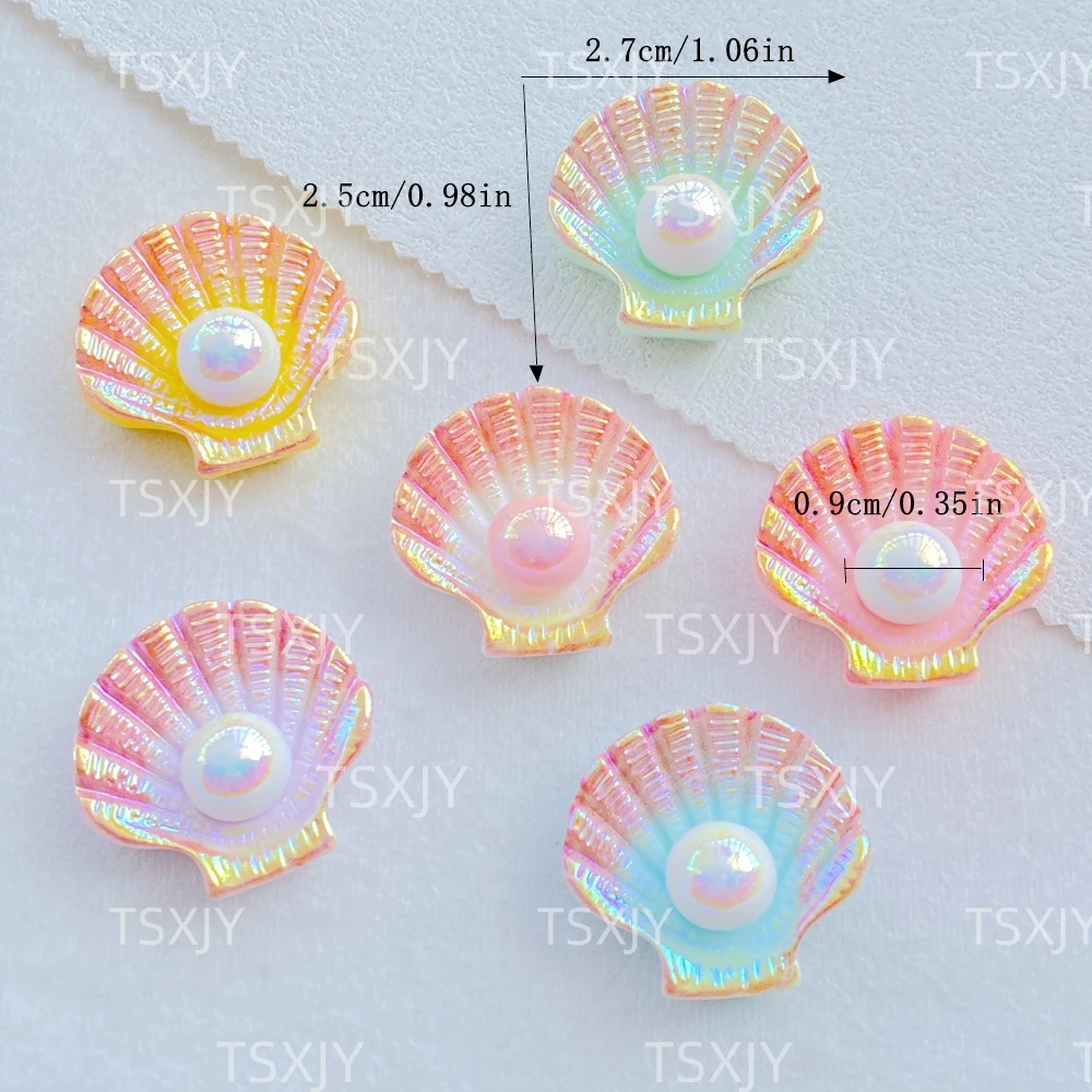 10Pcs New Cute Resin Cartoon Shell Series Flat back Scrapbooking DIY Jewelry Craft Decoration Accessories - Image 2