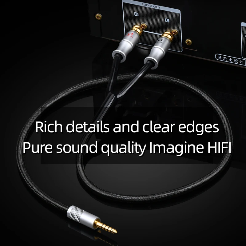 HIFI 4.4mm balanced to 2rca Cable Hi-end 6N OFC 4.4 to Rca Audio Cabl For pha2a wm1a 1z zx300a DAC AMP