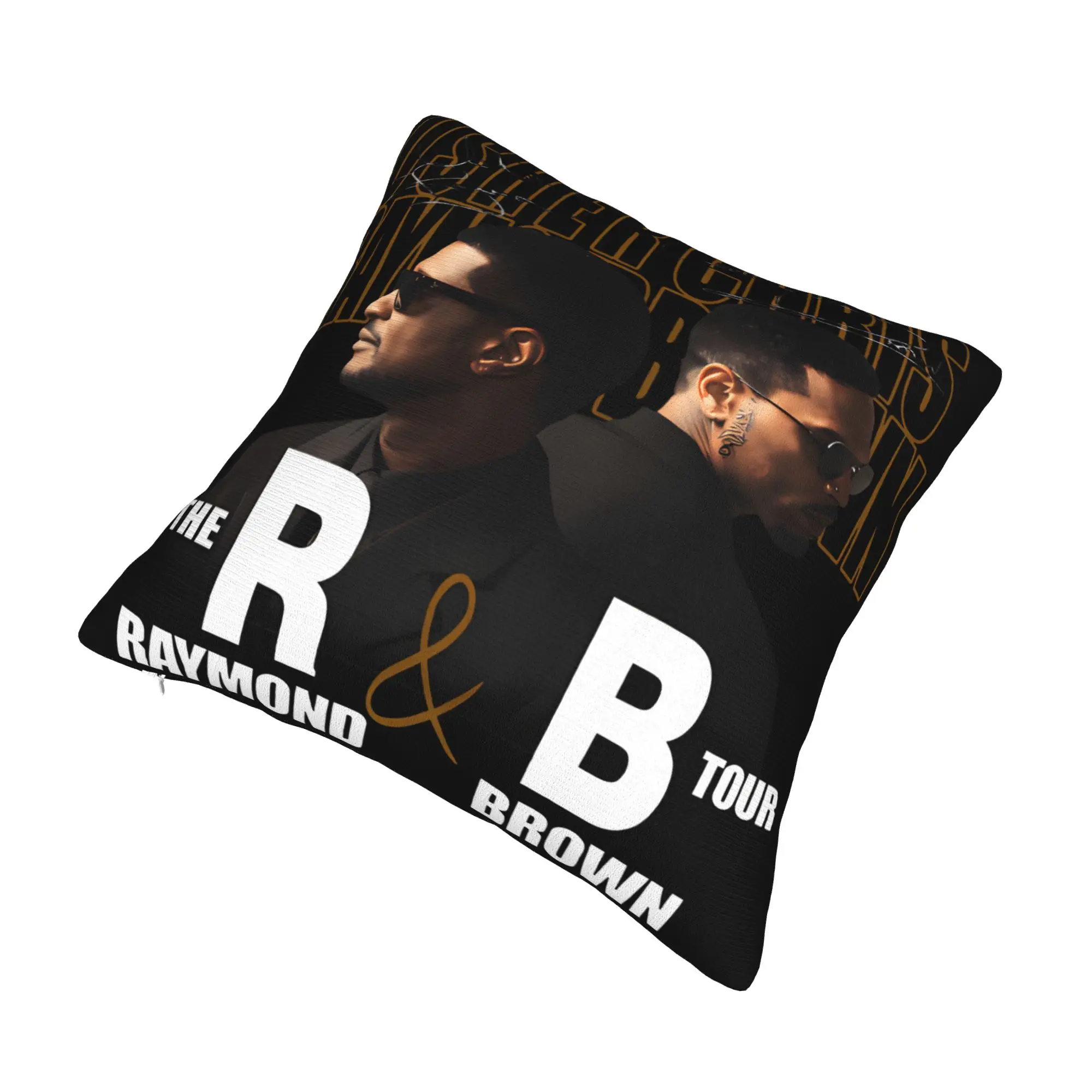 Decorative Pillow Cover Chris Brown Usher R&B Tour 2026 Merch Home  Pillow Case Cover Square Multi Size