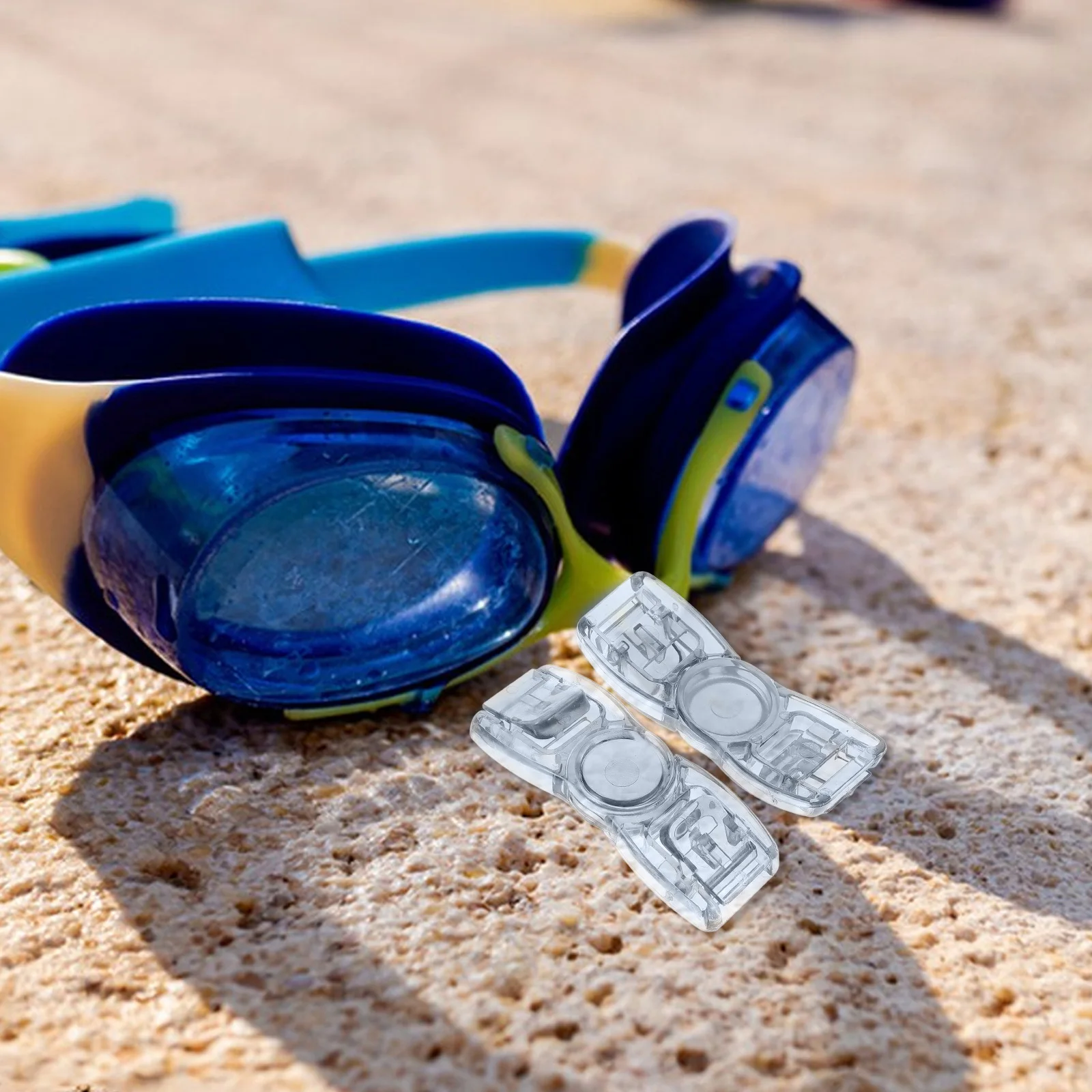 

4Pcs Swimming Goggles Buckle Set Black Plastic Goggles Adjuster Clip-on Fastener for Universal Goggle Strap Compatibility