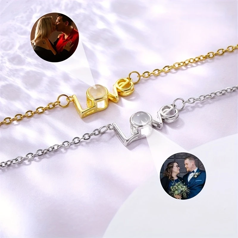 Custom Photo Projection Necklace Love Pendant Exquisite Valentine'S Day Mother'S Day Birthday Surprise Gift For Lover Lady New