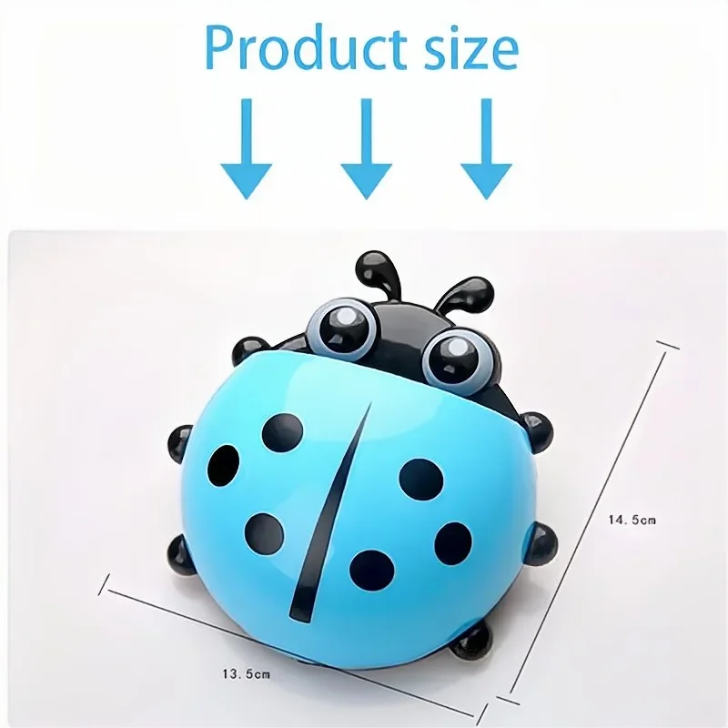 1pcs Ladybug Animal Insect Toothbrush Holder Bathroom Cartoon Toothbrush Toothpaste Wall Suction Holder Rack Container Organizer