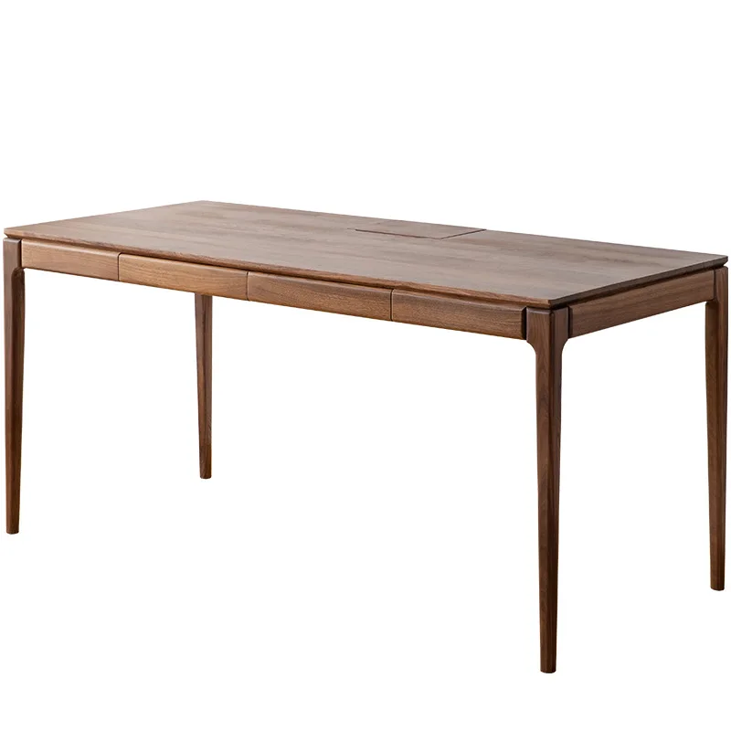 

Nordic, pure solid wood, desk, cherry wood, cable box, computer