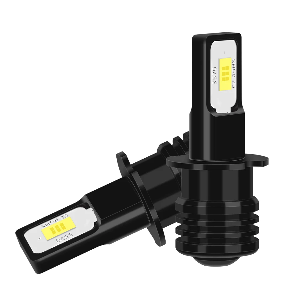 roadsun 2PCS H3 12SMD 3570 CSP LED Fog Light Bulb 6000K White Driving Super Bright Lamp DRL Replacement Fog Light BuLbs Car Accessories