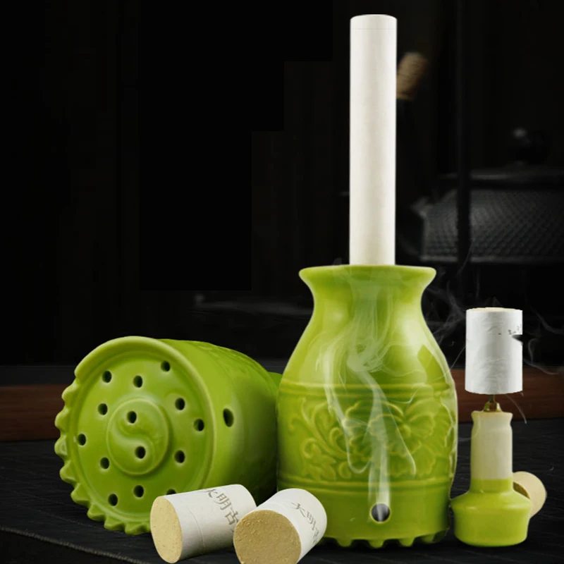 

Moxibustion device ceramic scraping cup household anti scalding moxibustion pot