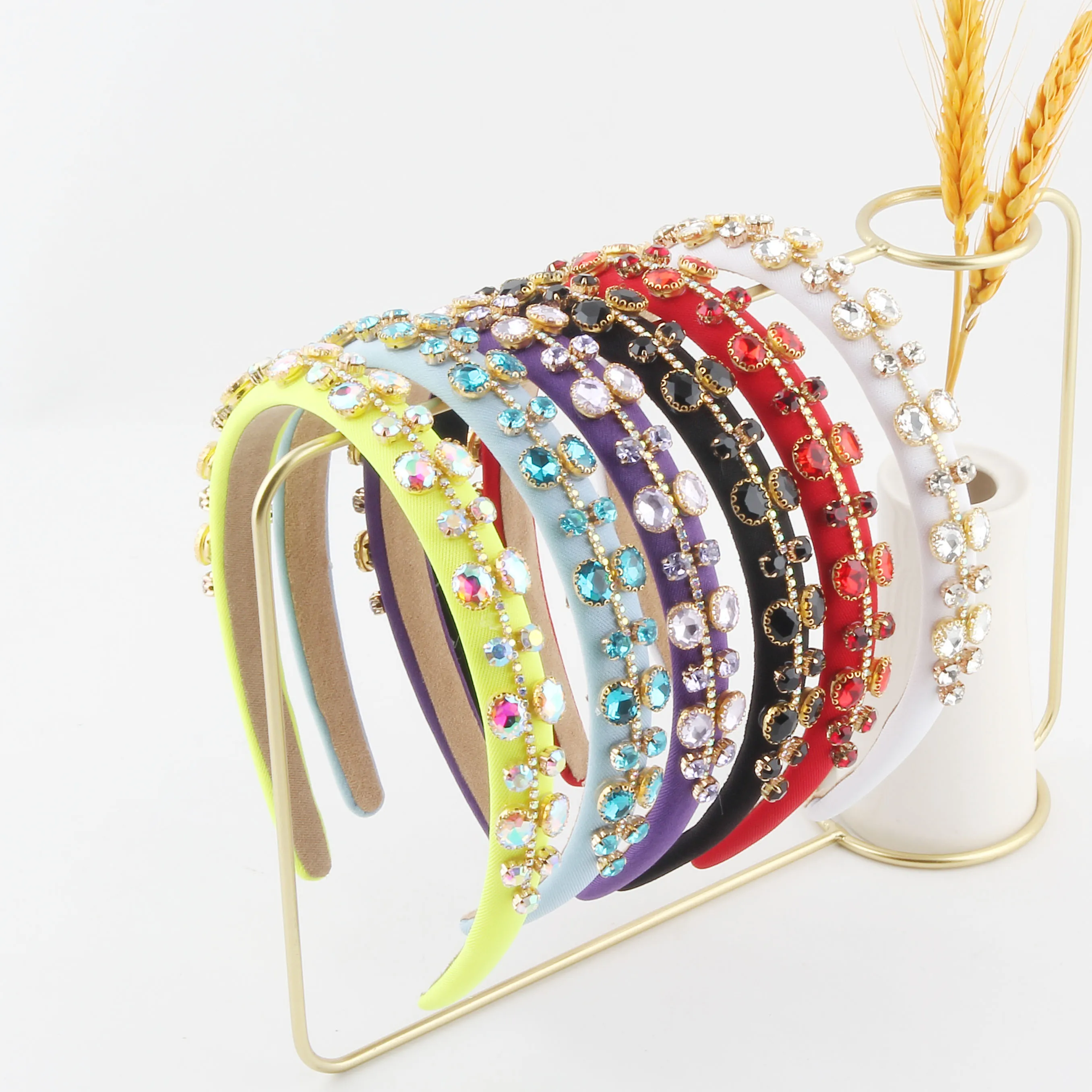 Beautiful Hair Band New Hair Band Fashion Baroque Style Shiny Crystal Flower Sponge Head Band Women Color Rhinestone Hair190
