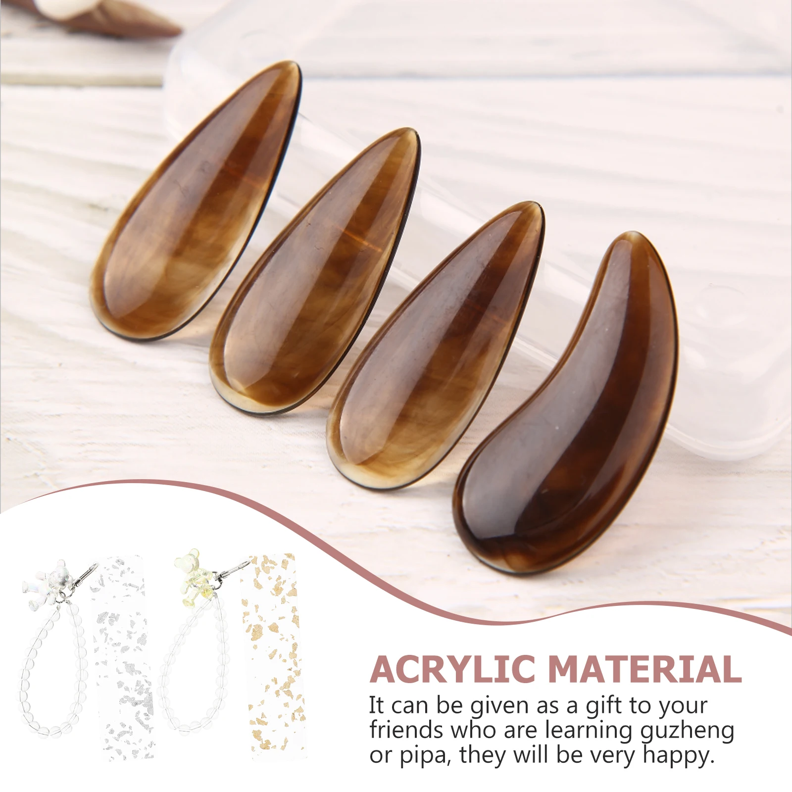 

2Pcs Pipa Picks Organizer Acrylic Guzheng Pick Storage Board Lightweight Wear-Resistant Music Accessories Guzheng Supplies