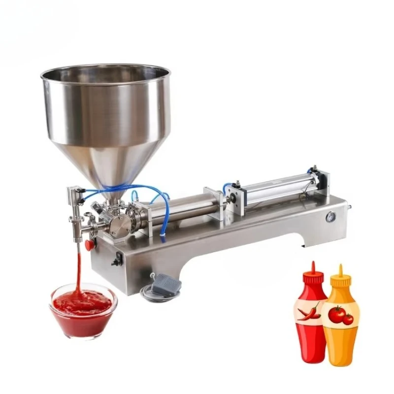 

100-1000Ml single head ketchup cream semi-automatic pneumatic paste liquid honey filling machine