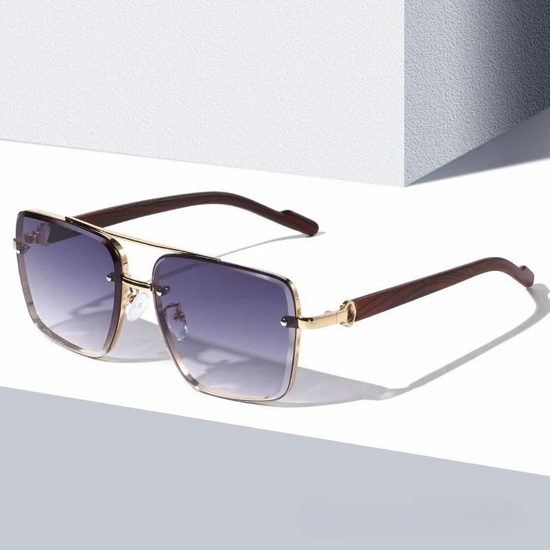 

Metal Edge UV400 Large Frame Sunglasses European and American Fashion Men's Square Glasses Outdoor Sunscreen Sunglasses