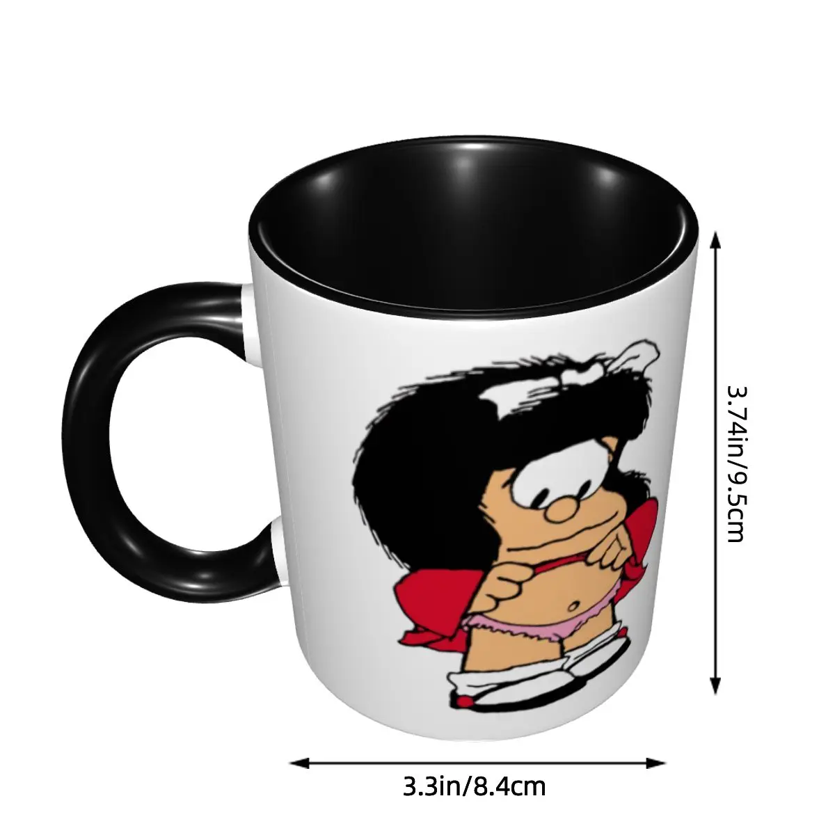 Quino Comic Cartoon Mafalda Coffee Mug DIY Personalized Ceramic Tea Milk Mug Cup