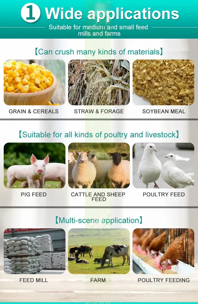 Factory direct sales high productivity new animal feed production line 1 ton per hour sheep, chickens, pigs and cattle