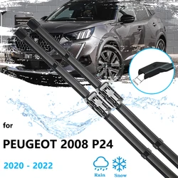 For Peugeot 2008 P24 2020 2021 2022 Frameless Wiper Blades Cutter Windscreen Windshield Cleaning Replacement Accessory 24