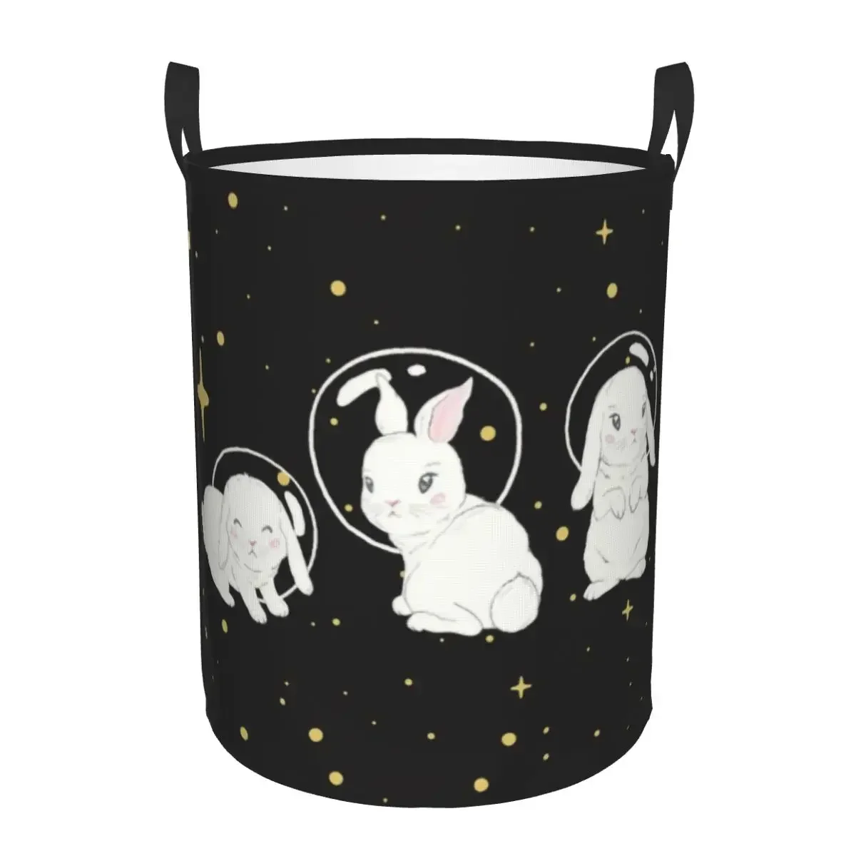 Cute Space Little Bunny Laundry Hamper Large Clothes Storage Basket Rabbit Toys Bin Organizer for Boy Girl