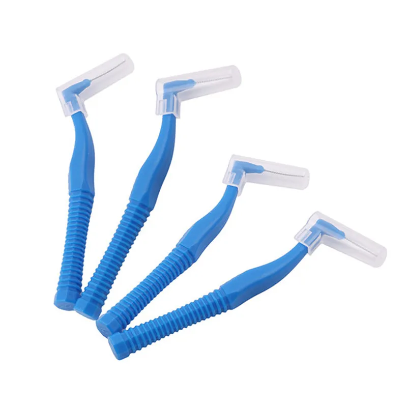 20 pz/scatola sbiancamento dei denti a forma di L Push-Pull spazzolino interdentale igiene orale dente dentale Pick dente spazzolino da denti ortodontico