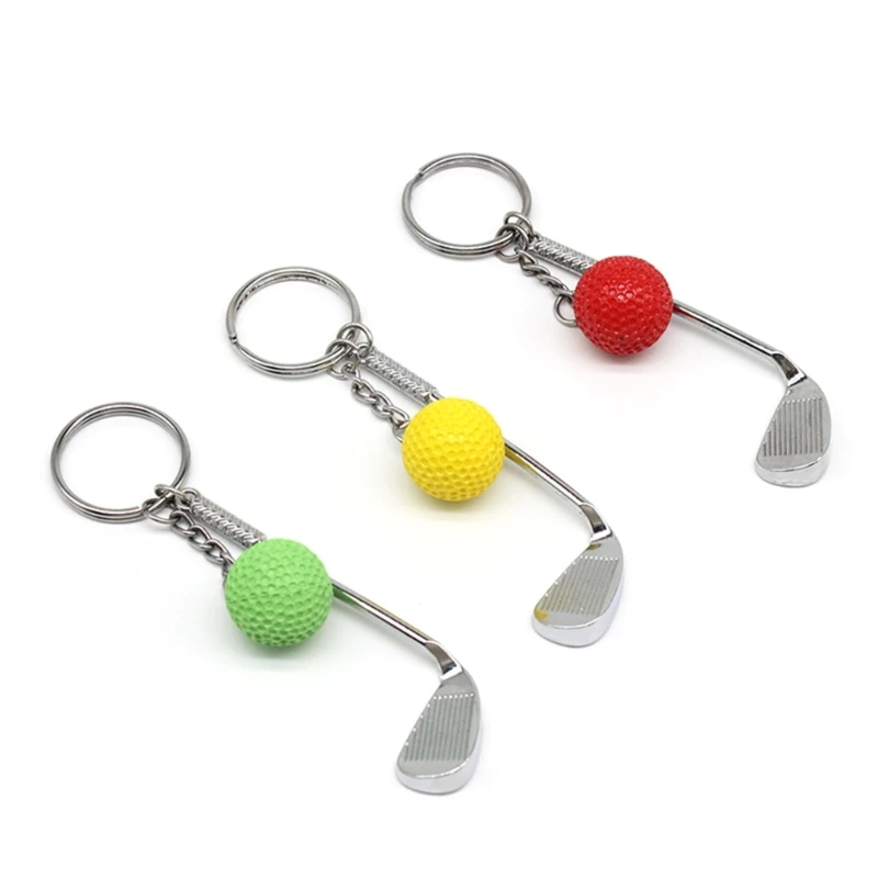 DXAB 6Pcs Golf Keyring with Golf Club and Golf Ball Golf, Car Key Holder Keychain Accessory for Bag Purse Backpack Purse