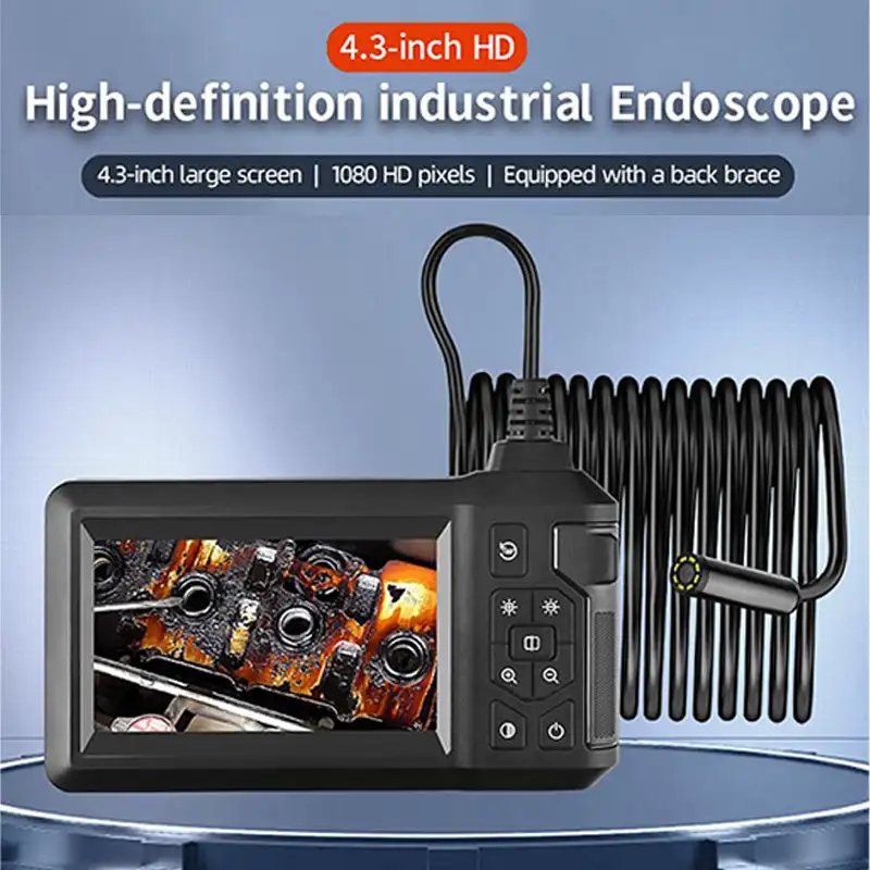 4.3 Inch HD LCD Screen Industrial Endoscope Camera HD 1080P Single/Dual Lens Pipe Inspection Borescope for Checking Car Sewer