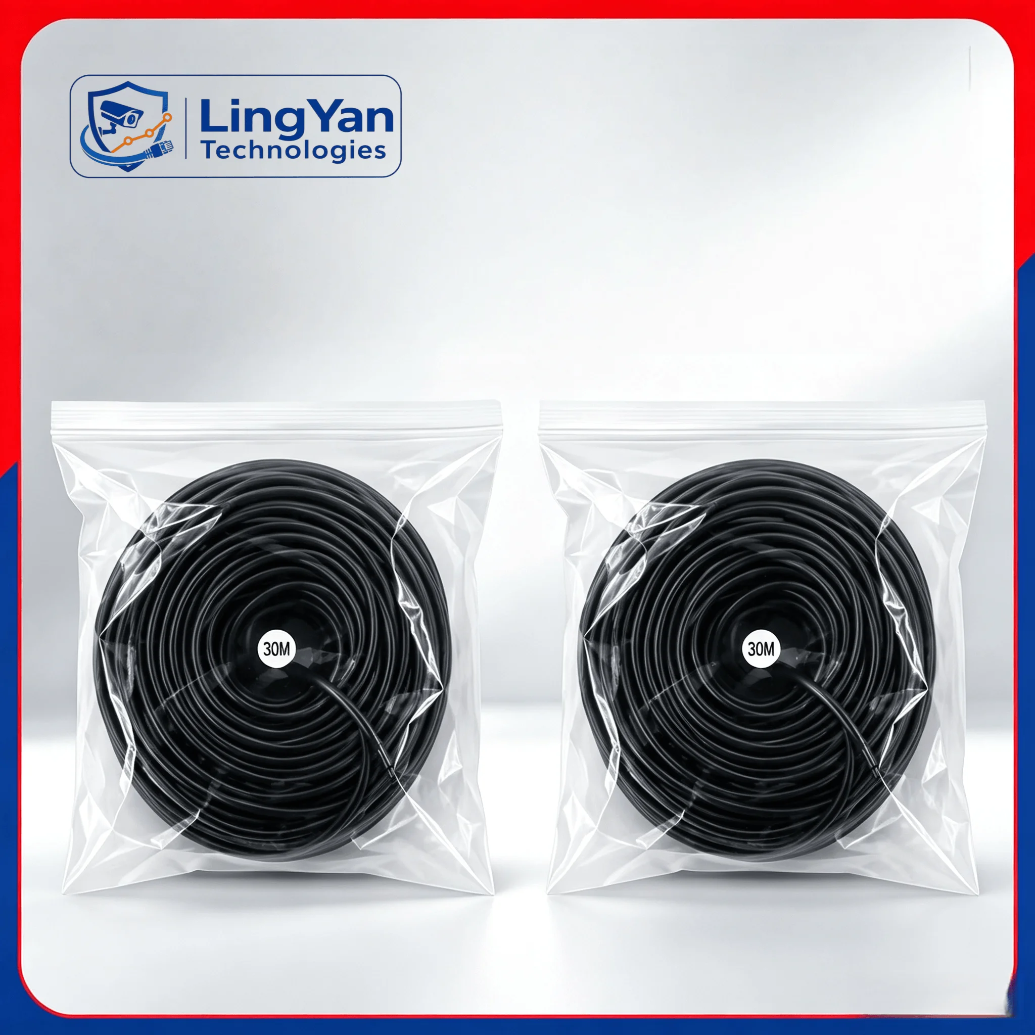 Composite 8+2 Core Surveillance Wire RJ45 DC 5.5x2.1mm Network Power Extension Kit For Indoor IP Camera NVR Wiring Layout
