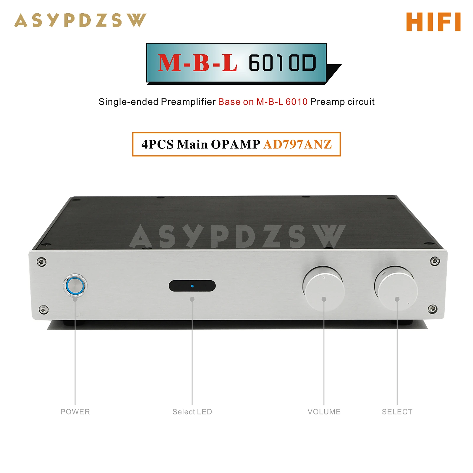 ASYPDZSW HIFI 6010D Single-ended Voorversterker Basis op M-B-L6010 Voorversterkercircuit