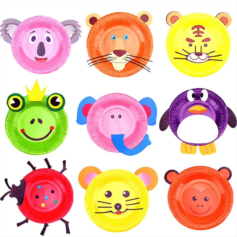 

60Pcs Disposable Paper Plates Colorful Drawing Plates Kids DIY Painting Trays Creative Handcraft Materials DIY Supplies
