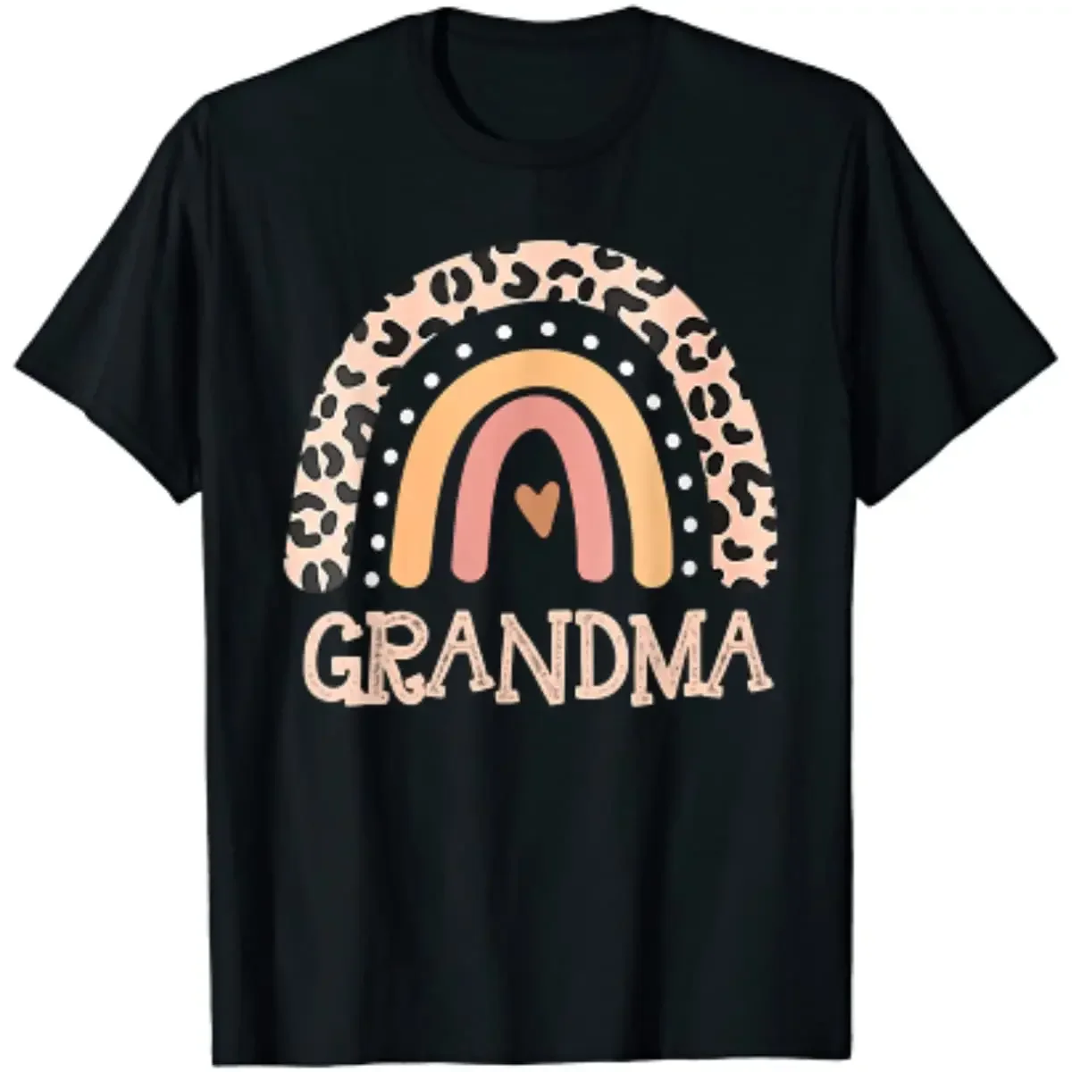 Grandma Life Leopard Rainbow Cheetah Print Grandma Graphic T-Shirt