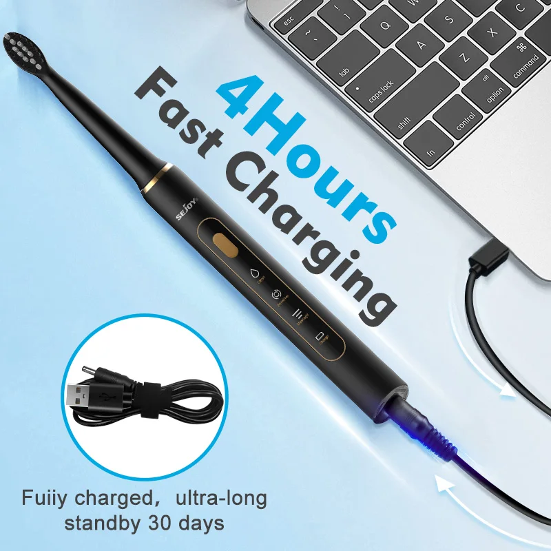 SEJOY Sonic Electric Toothbrush Personal Care Oral Cleaning Appliances IPX7 With 3 Modes Smart Rechargeable Automatic Toothbrush image 4