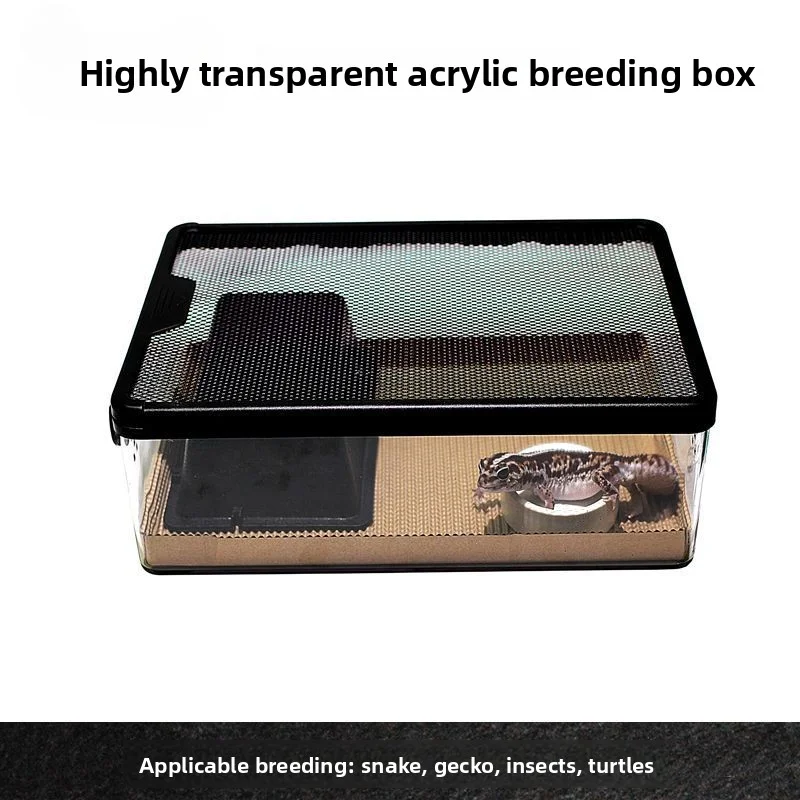 

Snake High Transparency Feeding Box Reptile Avoidance Heating Temperature Gauge Breathable Feeding Set Snake Insect Acrylic Box