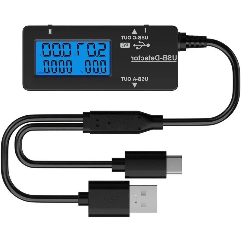T24C Battery Capacity Tester Variable Backlight USB Tester Voltmeter Amp Power Internal Resistance Battery Level Indicator