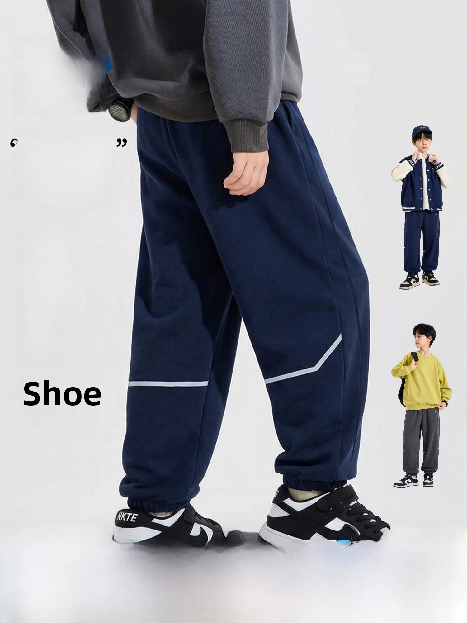 

Bluem Boys' Casual Sports Pants Spring New Style Teenage Long Trousers Children's Cotton Blend Polyester Fiber Wear Resistant