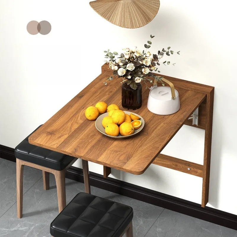 Mesa de comedor plegable montada en la pared, mesa ultrafina para ahorrar espacio, mesa sencilla de madera, mesa plegable para comedor, muebles para el hogar