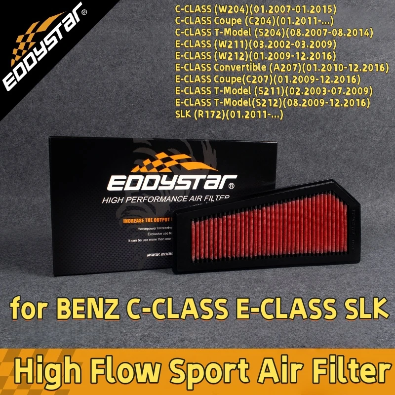 

Спортивный воздушный фильтр с высоким расходом для MERCEDES-BENZ C-CLASS E-CLASS SLKW, выдвижная система фильтров на впуске холодного воздуха для гоночного автомобиля